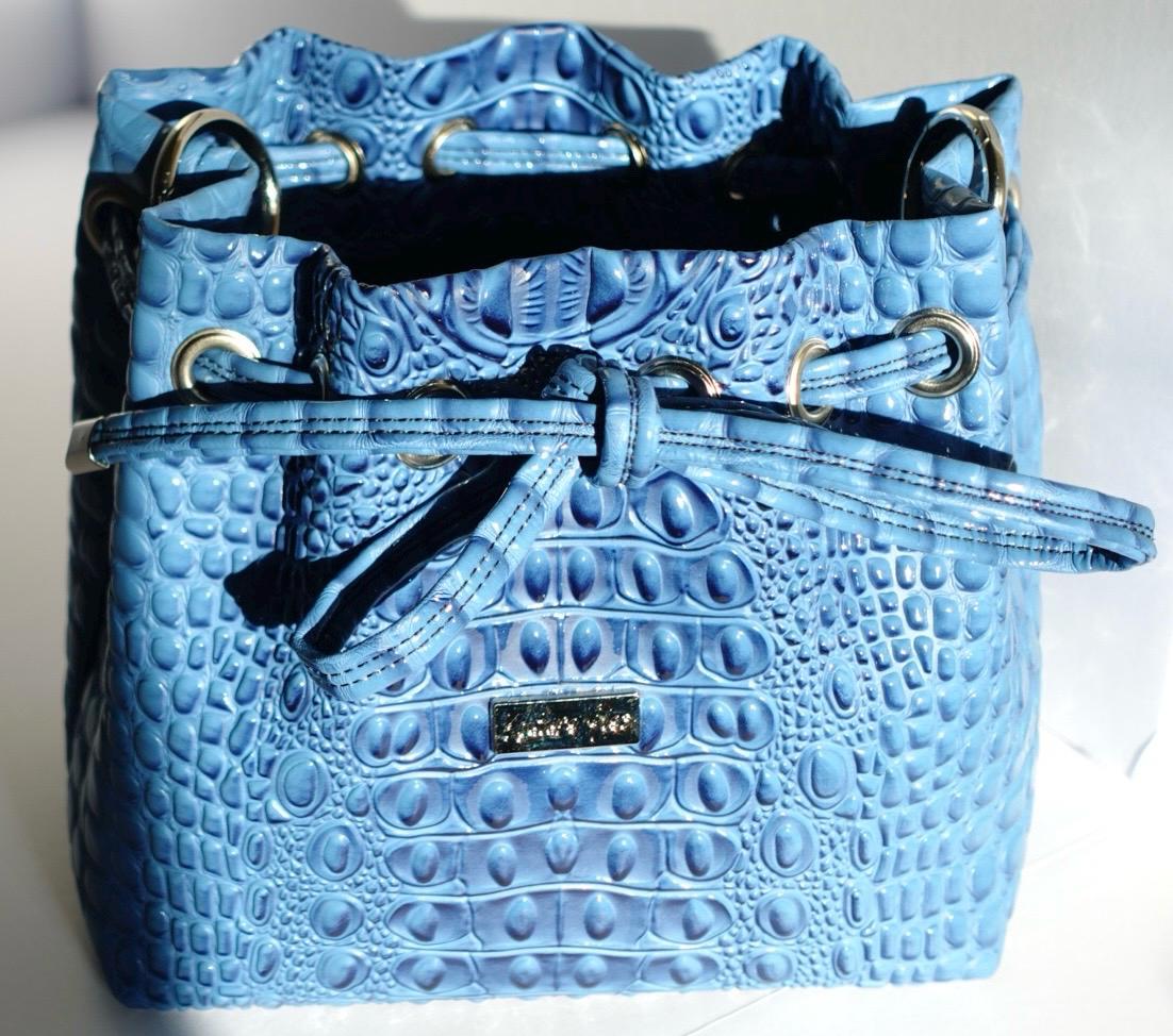 Sapphire Croc Bucket Bag